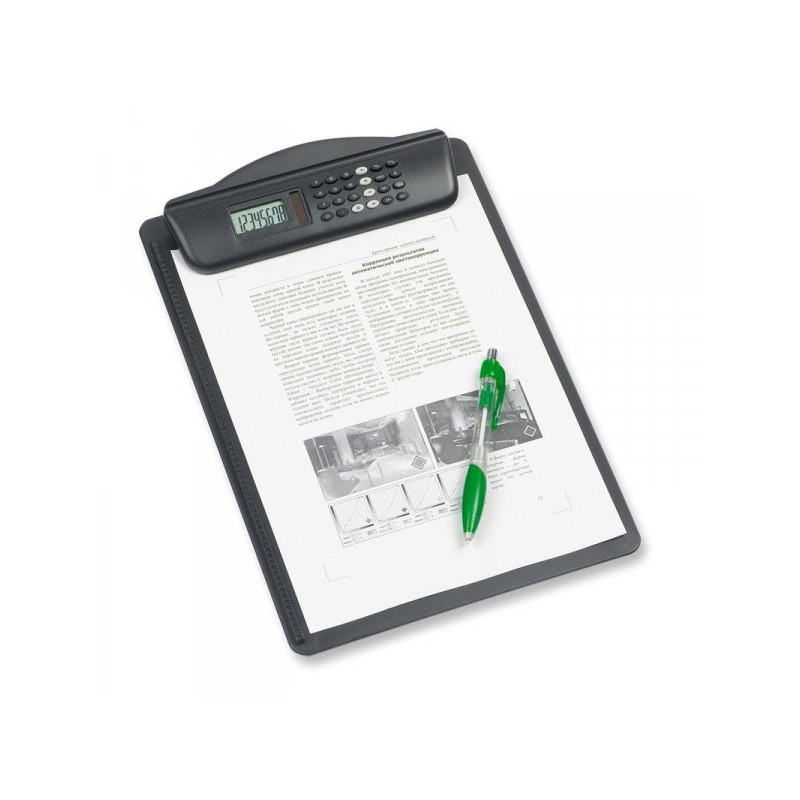 Папка-планшет Maul Hebel пластиковая с калькулятором черная 3 мм