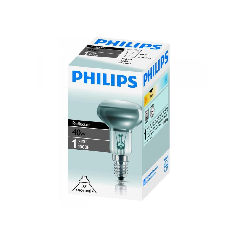 Лампа накаливания Philips 40 Вт цоколь E14 белый свет