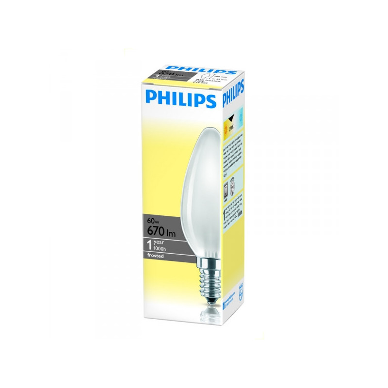 Лампа накаливания Philips 60 Вт цоколь E14 теплый свет