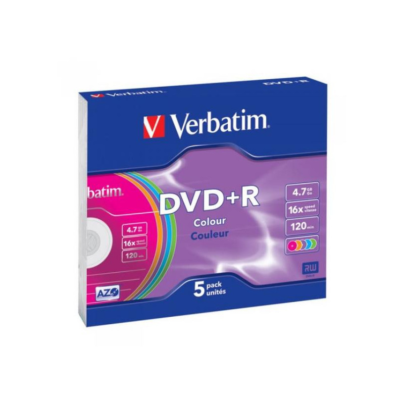 Носители информации Verbatim DVD+R 4,7Gb 16х Slim 5 штук
