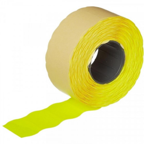 Этикет-лента 26х16 мм желтая волна 1000 штук/рулон 10 рулонов/упаковка