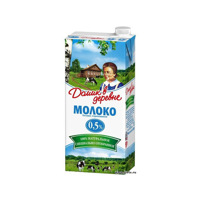 Молоко Домик в деревне ультрастерилизованное 0,5% 950 грамм
