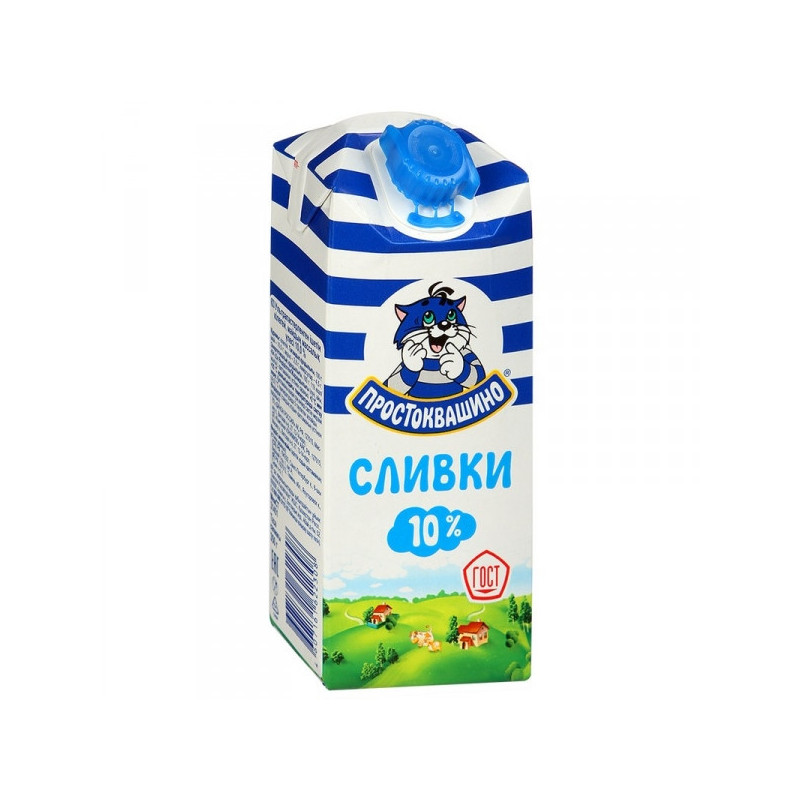 Сливки Простоквашино ультрапастеризованные 10% 350 грамм