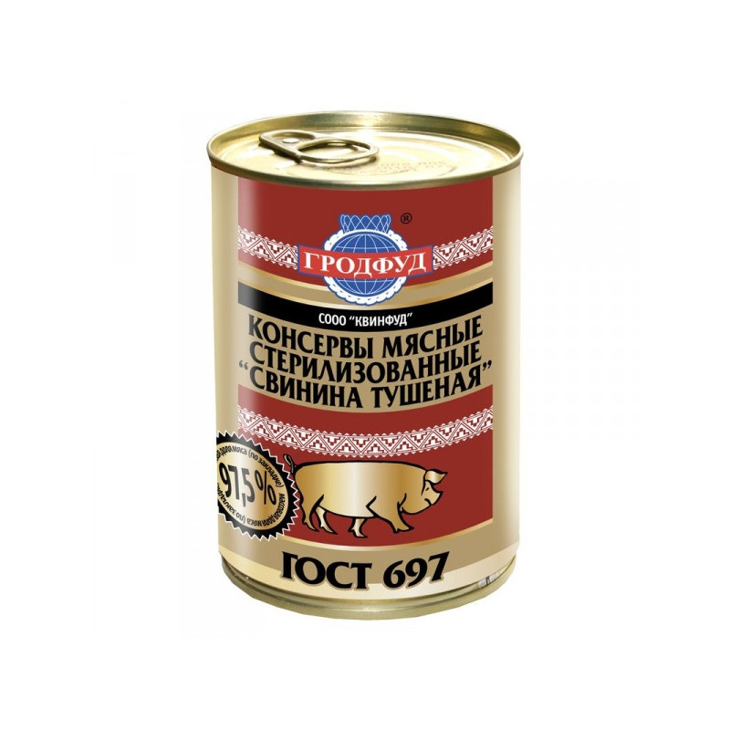 Тушенка Гродфуд из свинины 338 грамм