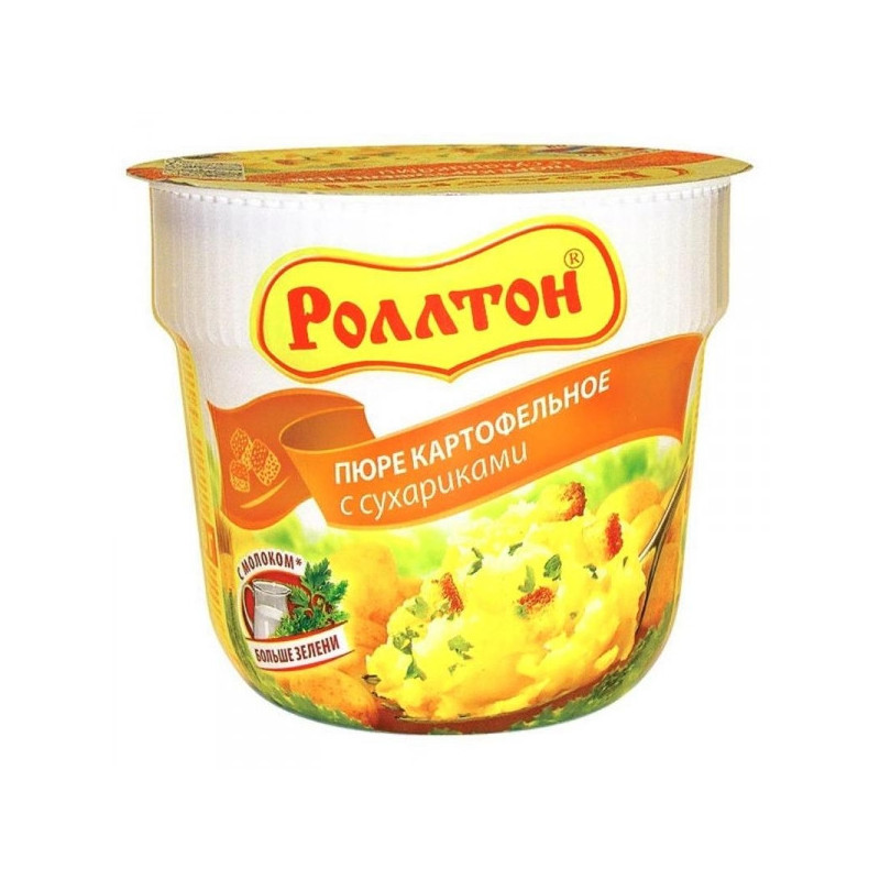 Картофельное пюре Роллтон с сухариками 24 штуки по 40 грамм