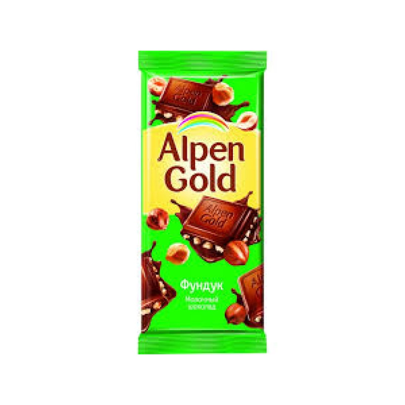 Шоколад Alpen Gold молочный с фундуком 90 грамм