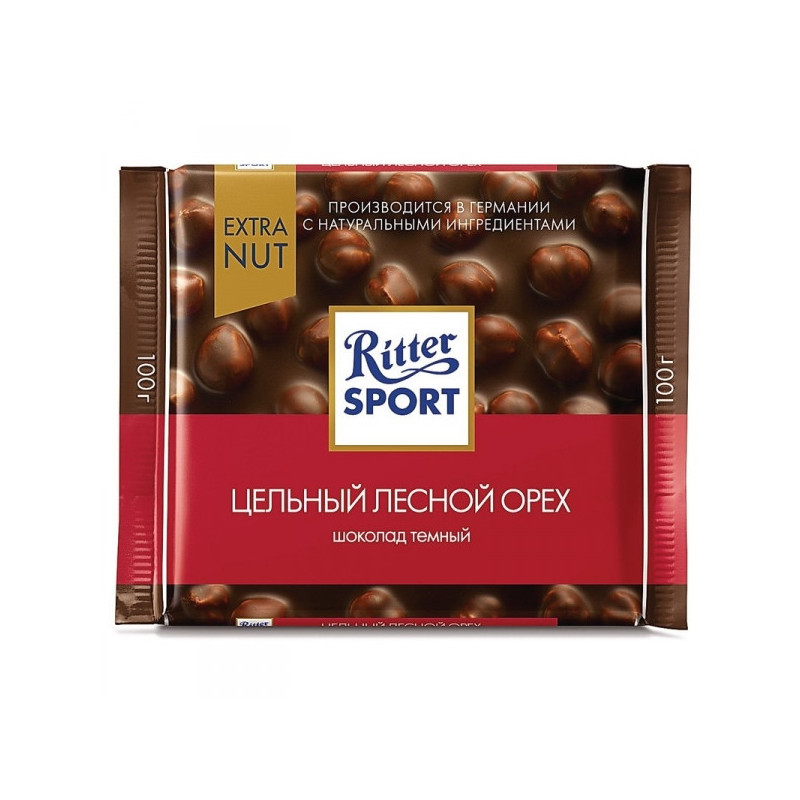 Шоколад Ritter Sport горький с цельный орех 100 грамм