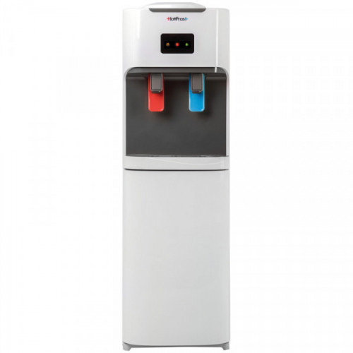 Кулер для воды напольный HotFrost V115B, нагрев/охлаждение компрессор, с холодильным шкафом, белый