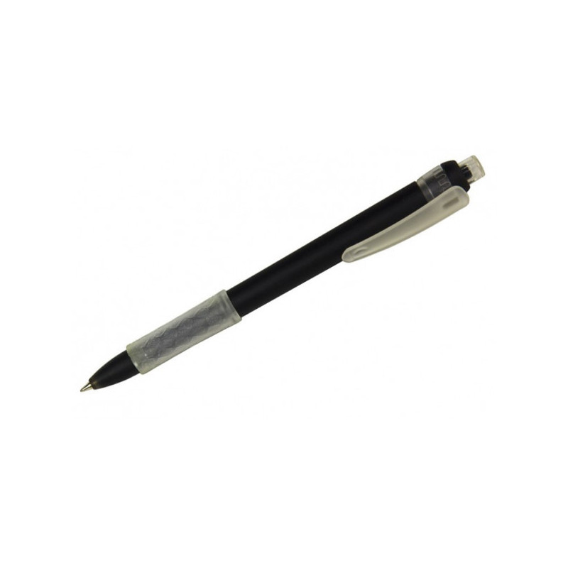 Ручка шариковая ICE SPEEDY с резиновым держателем черный корпус/прозрачный клип