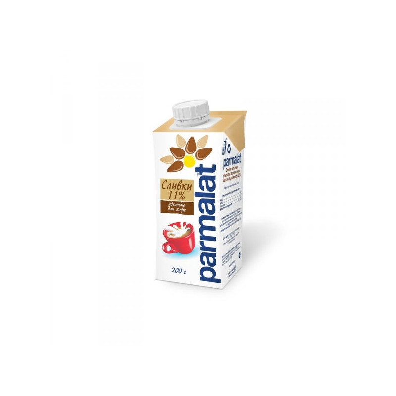 Сливки Parmalat ультрапастеризованные 11% 0.2 литра